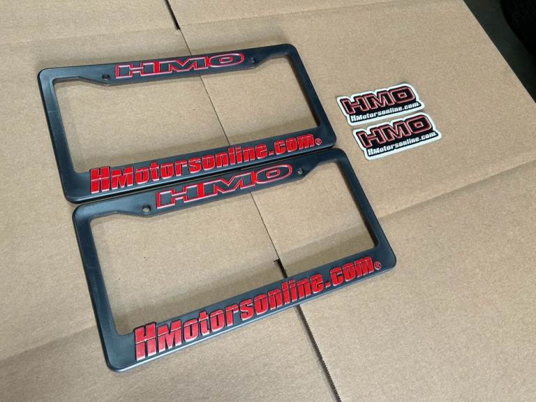 2 RED HMO License Plate Frames – HMotorsOnline