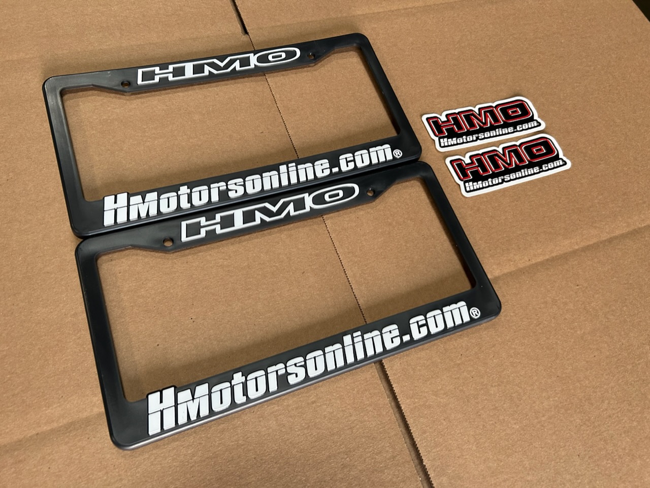 2 WHITE HMO License Plate Frames – HMotorsOnline